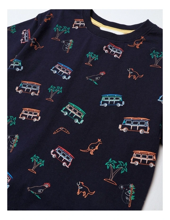 All Over Print Tee in Navy image 2