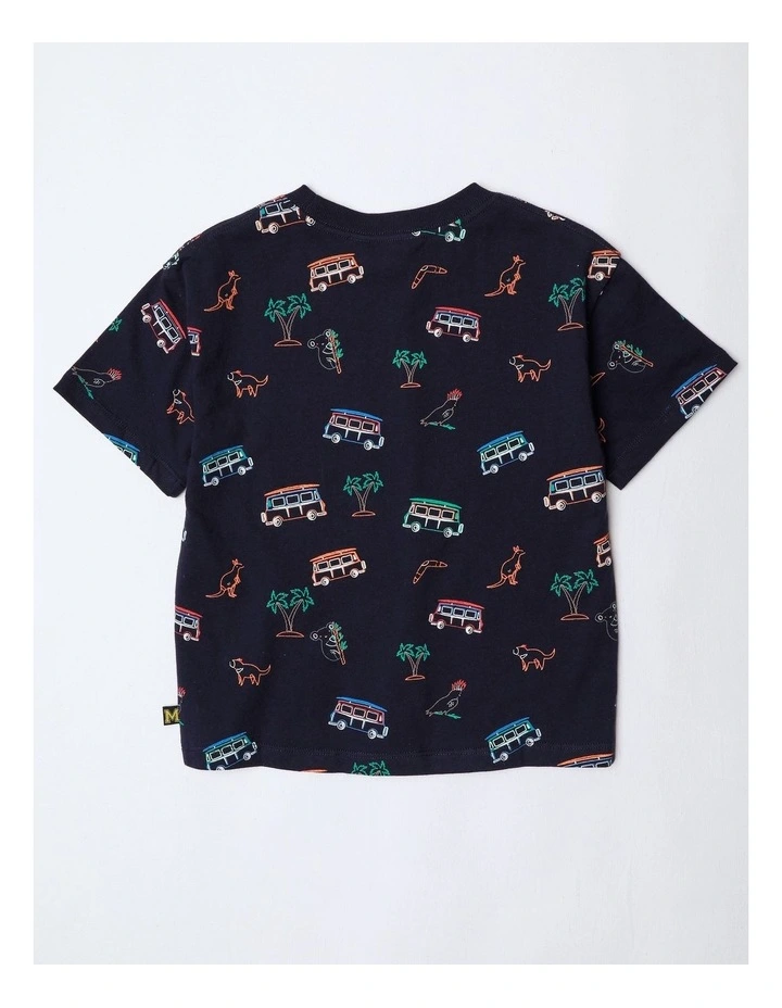 All Over Print Tee in Navy image 3