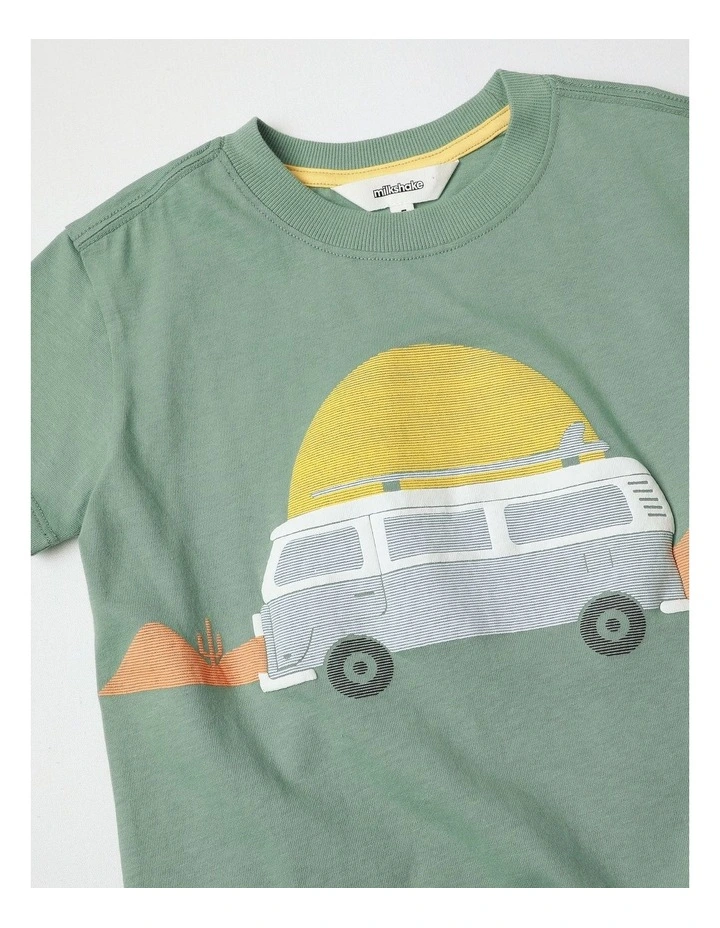 Puff Print Tee in Khaki image 2