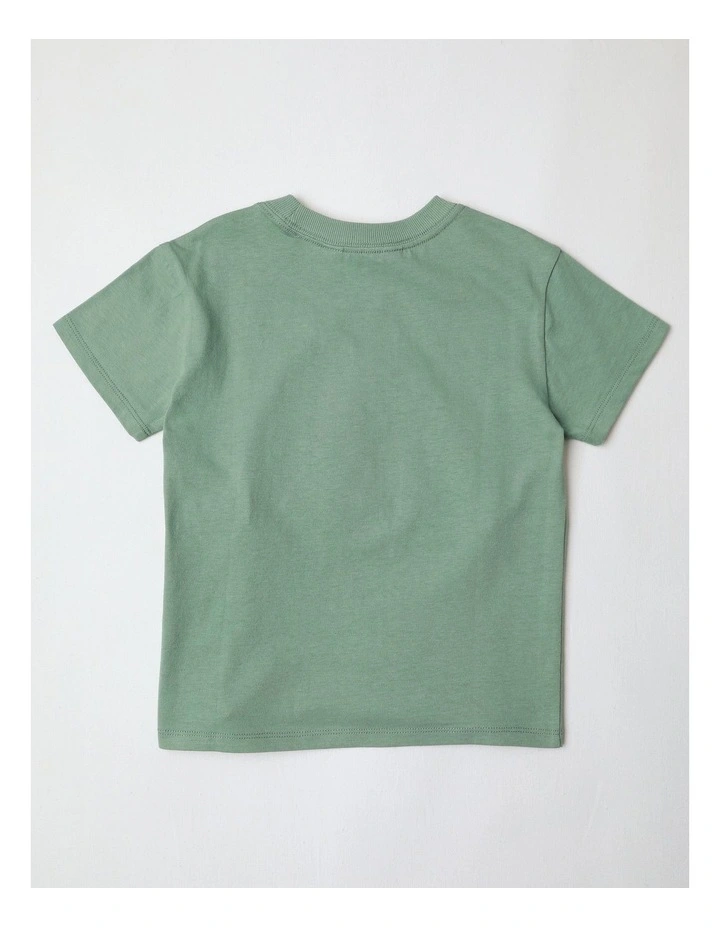 Puff Print Tee in Khaki image 3