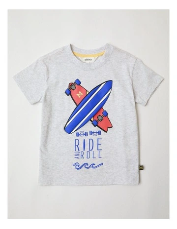 Puff Print Tee in Grey Marle