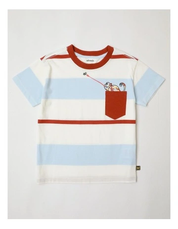 Pocket Tee in Blue Stripe