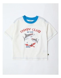 Applique Tee in Ecru