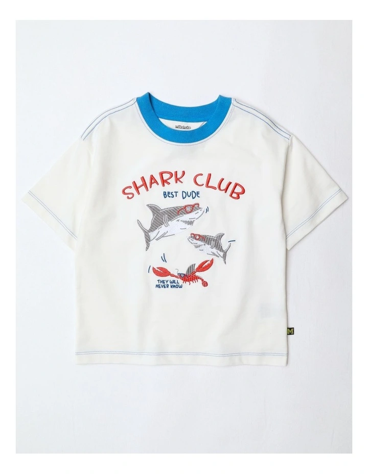 Applique Tee in Ecru image 1