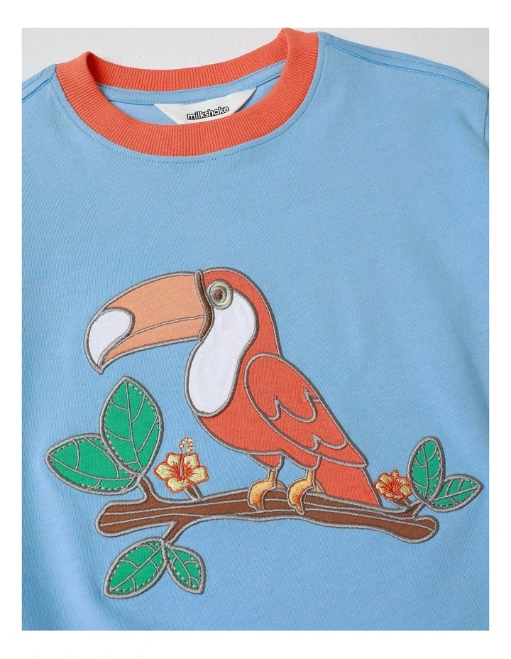 Applique Tee in Blue image 2