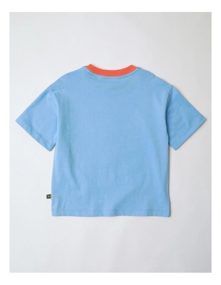 Applique Tee in Blue image 3