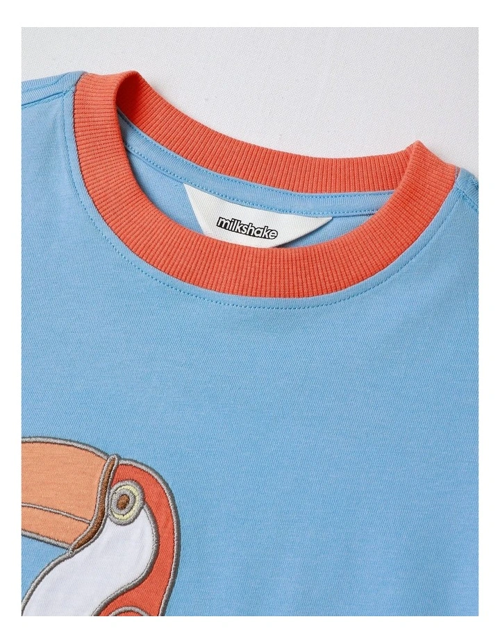 Applique Tee in Blue image 4