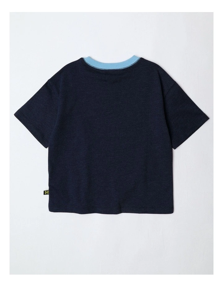 Applique Tee in Navy image 3
