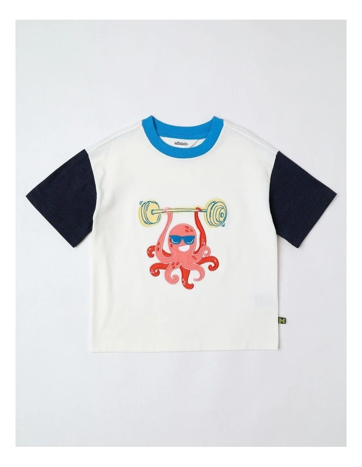 Applique Tee in Ecru image 1