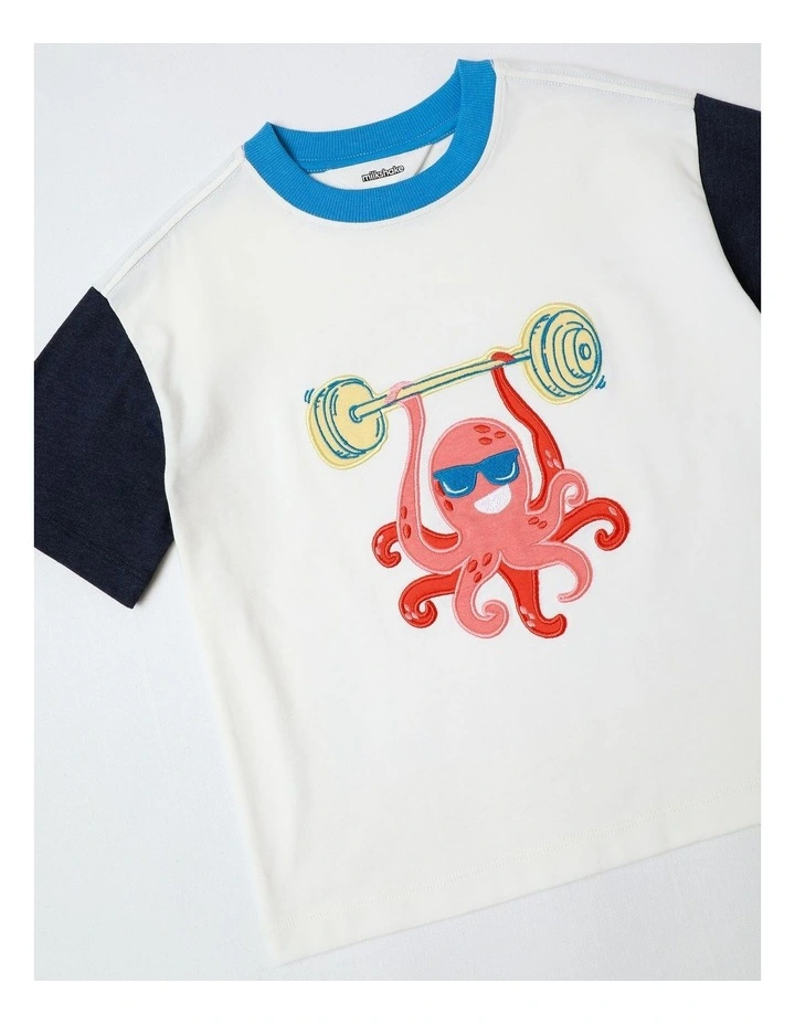 Applique Tee in Ecru image 2