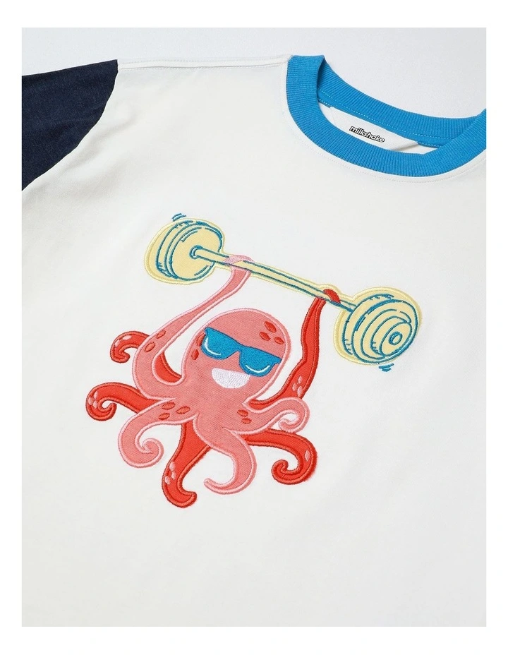 Applique Tee in Ecru image 4