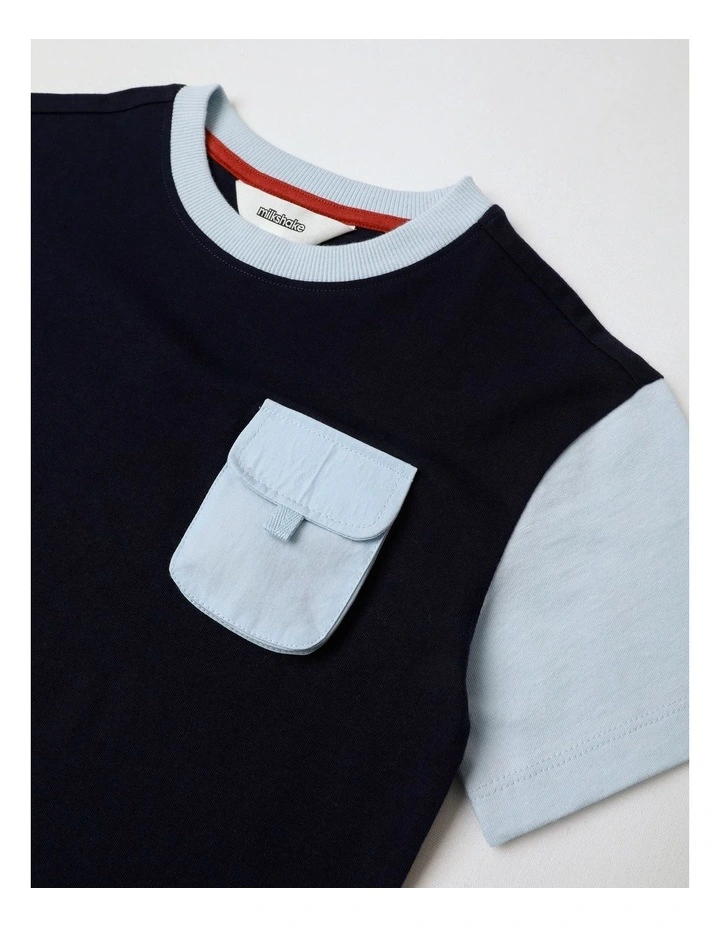 Pocket Tee in Navy/Blue image 2