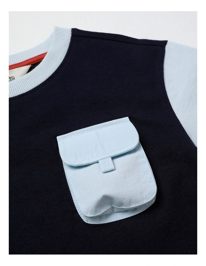 Pocket Tee in Navy/Blue image 4