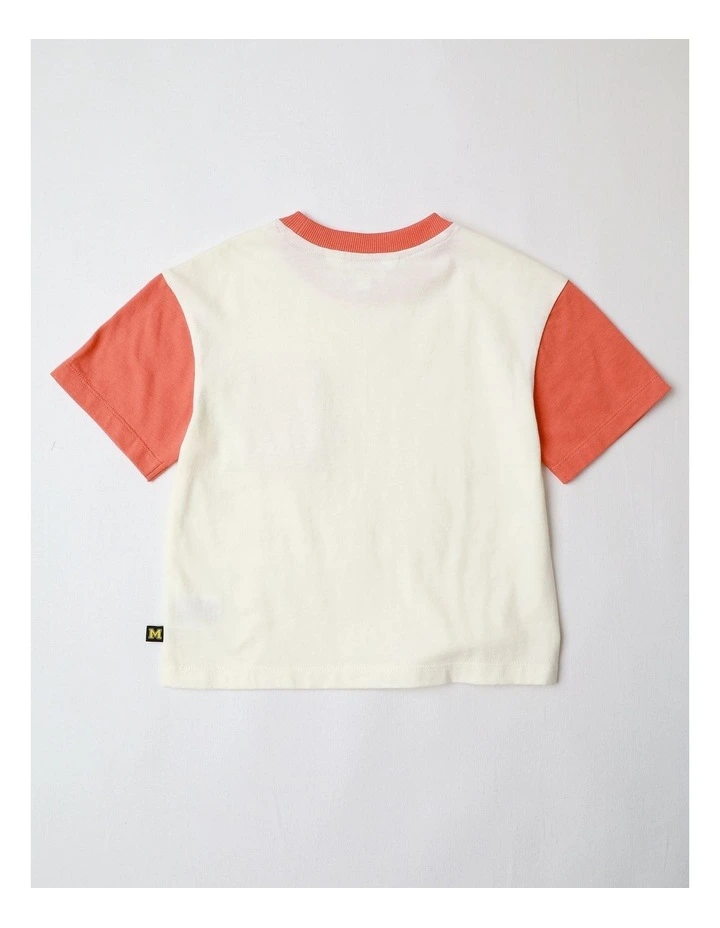 Pocket Tee in Ecru in Red image 3