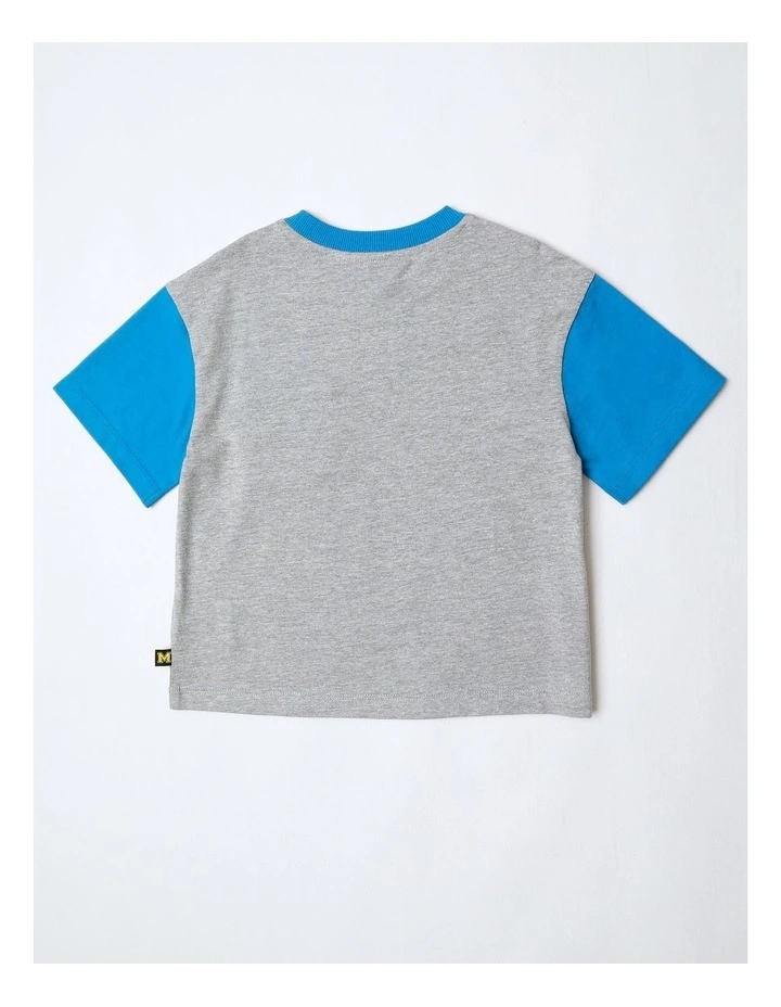 Pocket Tee in Grey Marle and Blue image 3
