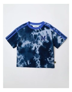 Waffle Tie Dye Tee in Blue