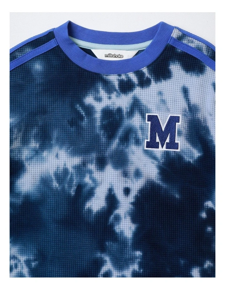Waffle Tie Dye Tee in Blue image 2