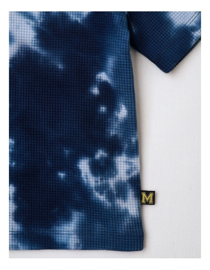 Waffle Tie Dye Tee in Blue image 4