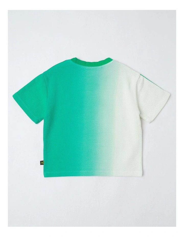 Waffle Tie Dye Tee in Green image 3