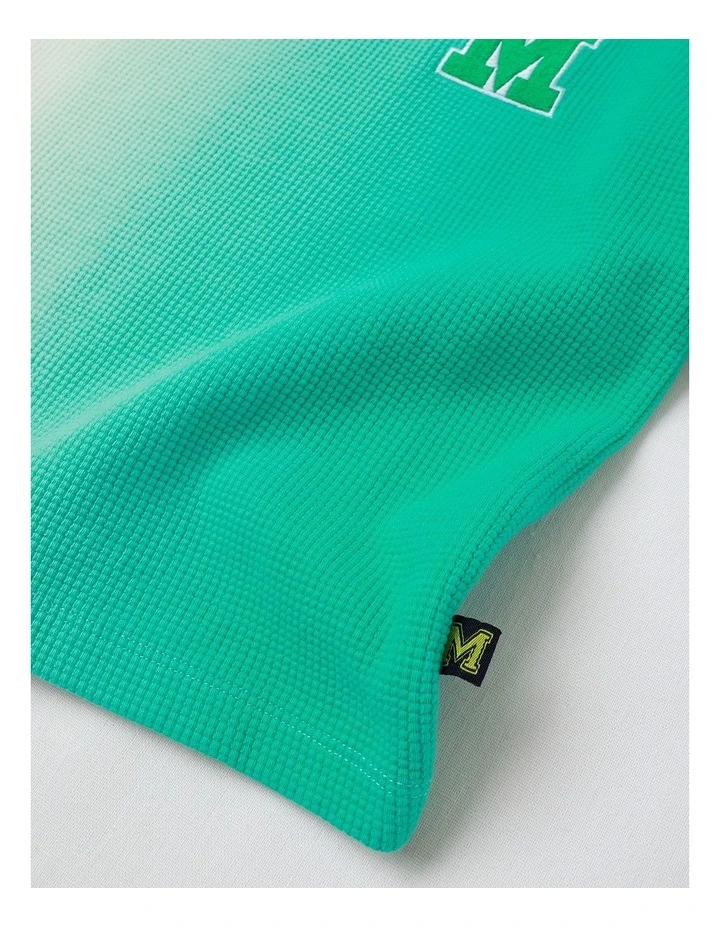 Waffle Tie Dye Tee in Green image 4