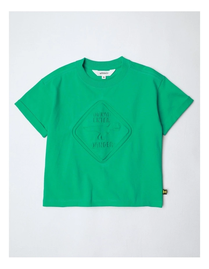 Debossed Tee in Green image 1