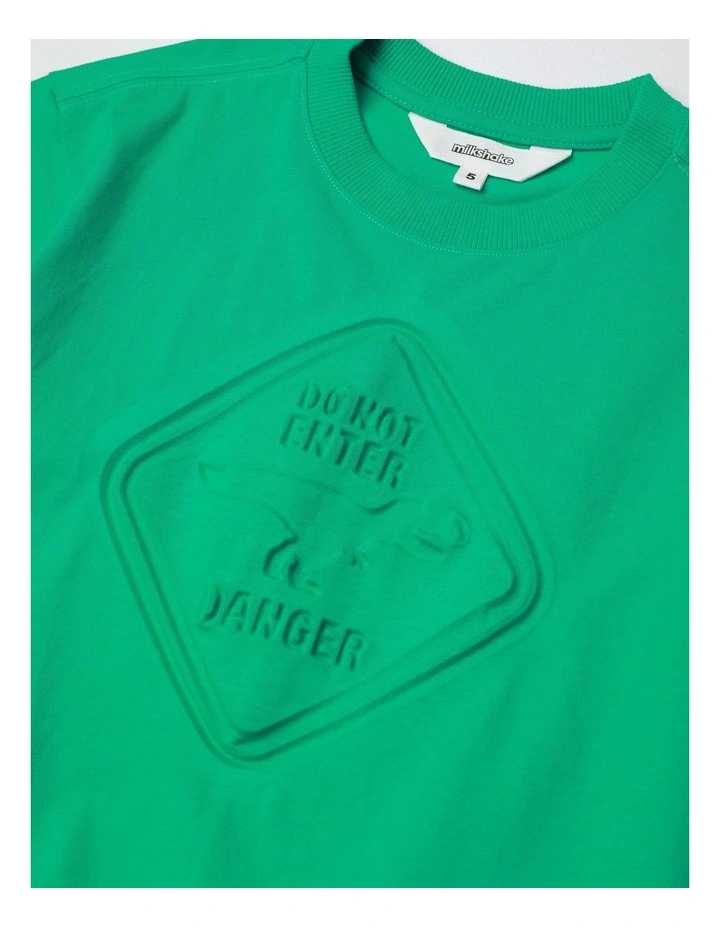 Debossed Tee in Green image 2