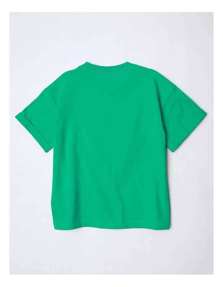 Debossed Tee in Green image 3