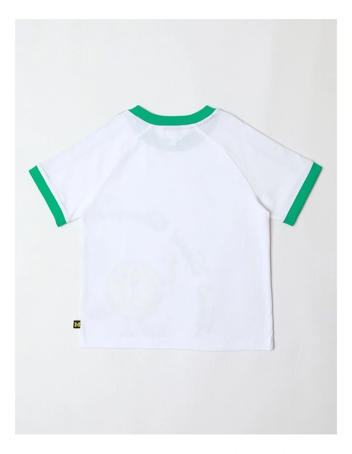 Raglan Print Tee in Blue and Yellow image 4