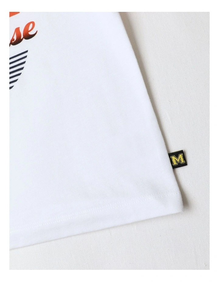 Raglan Print Tee in White image 4
