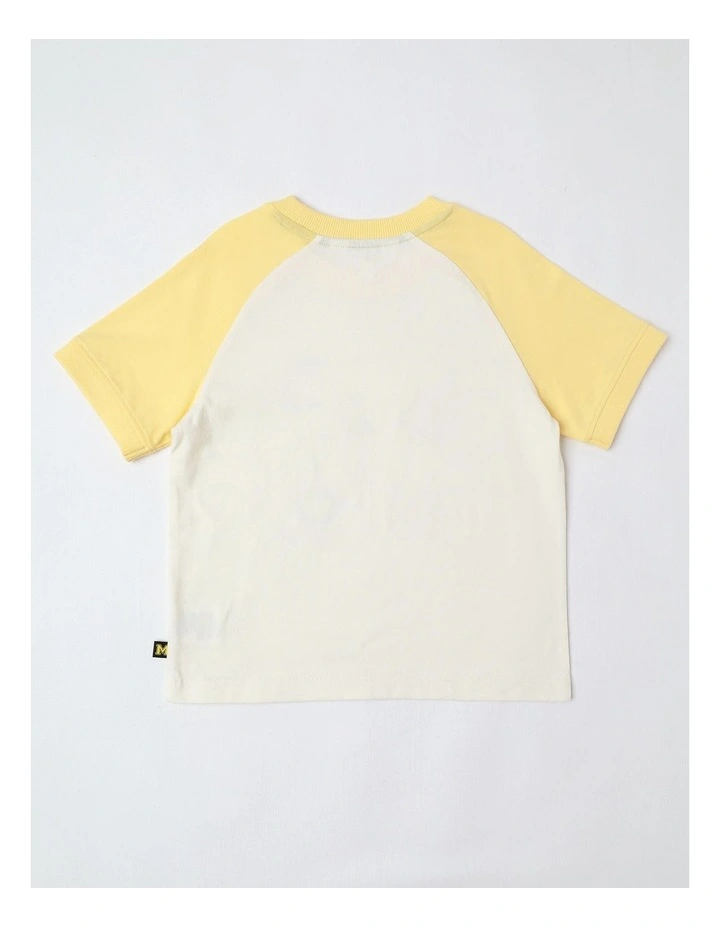 Raglan Print Tee in Ecru and Yellow image 3