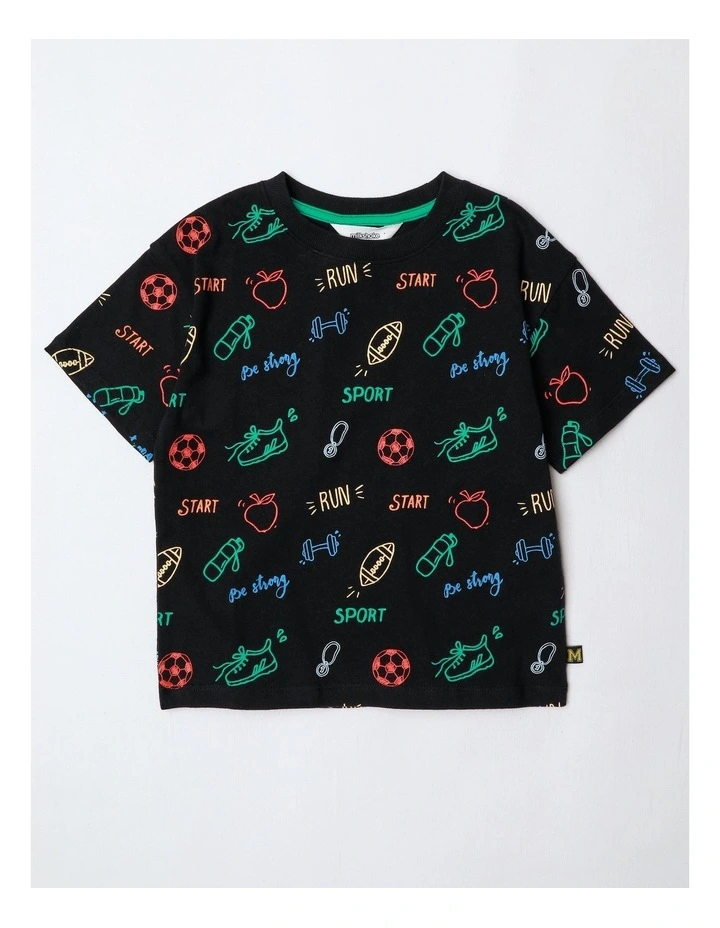 All Over Print Tee in Navy image 1