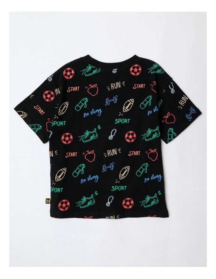 All Over Print Tee in Navy image 3