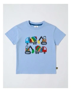 Essentials Print Tee in Light Blue