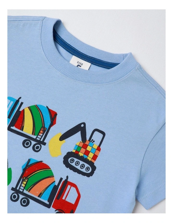 Essentials Print Tee in Light Blue image 2