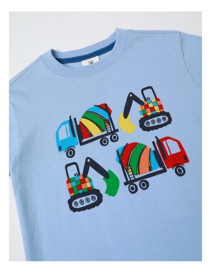 Essentials Print Tee in Light Blue image 4