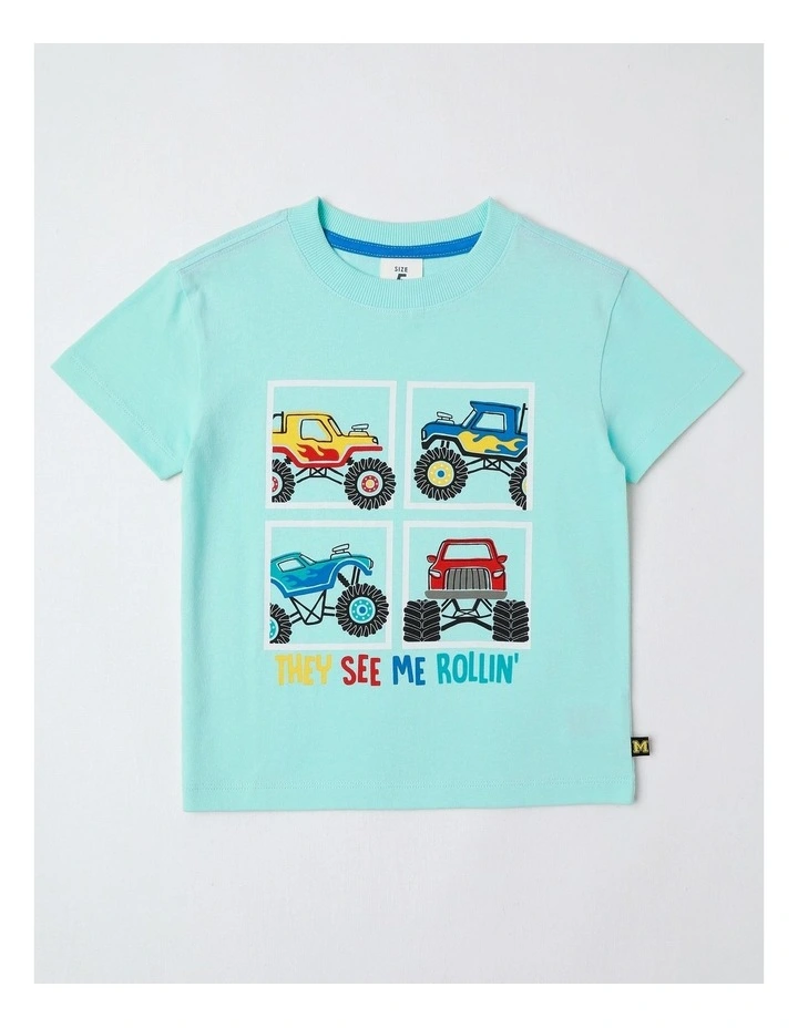 Essentials Print Tee in Mint image 1