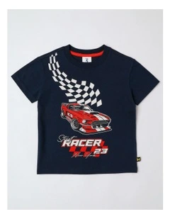 Essentials Print Tee in Navy