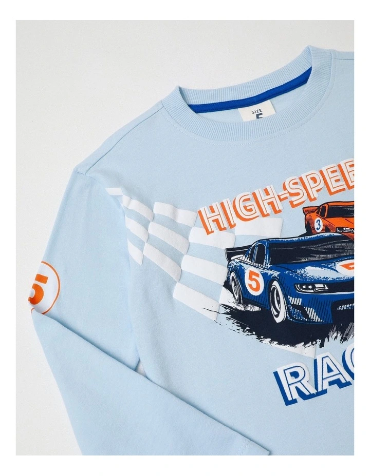 Essentials Long Sleeve T-Shirt in Racing Light Blue image 4