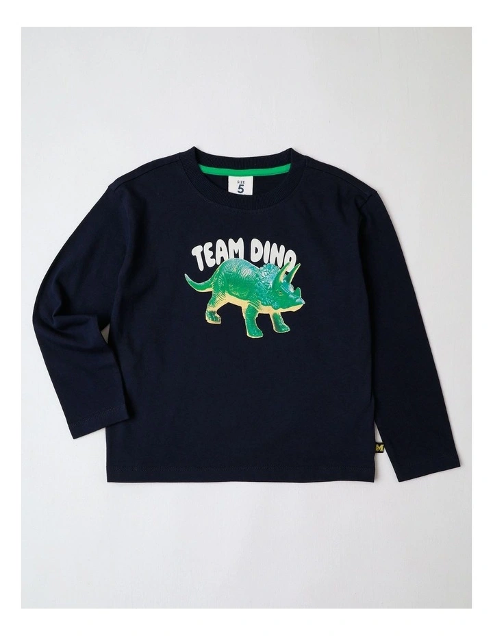 Essentials Long Sleeve T-Shirt in Dino Navy image 1
