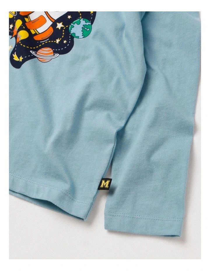 Essentials Long Sleeve T-Shirt in Rocket Light Blue image 4