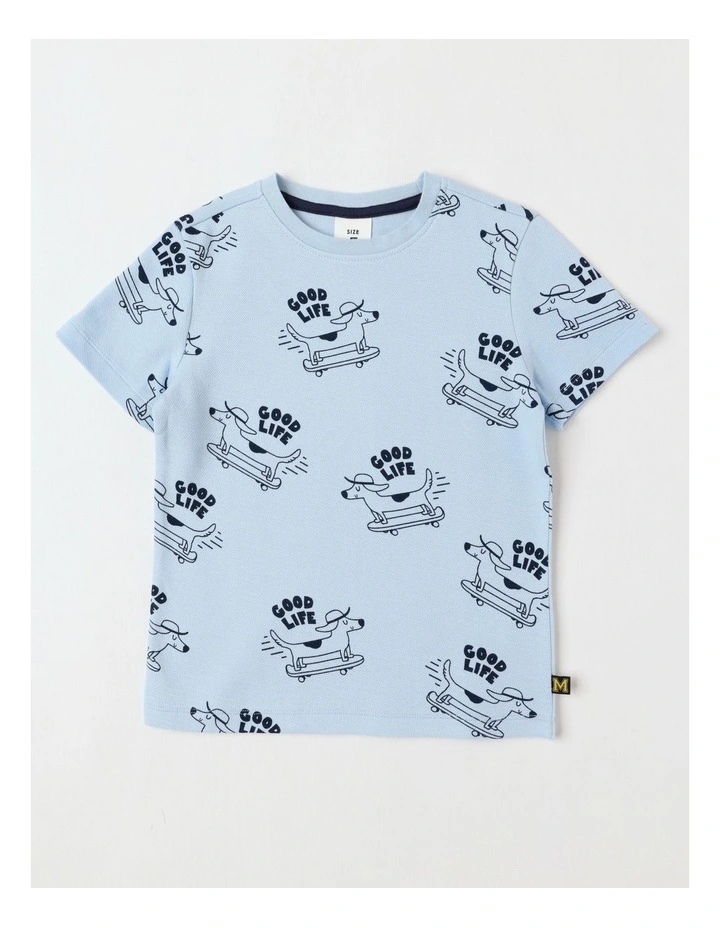 Essentials Textured Tee in Skater Light Blue image 1