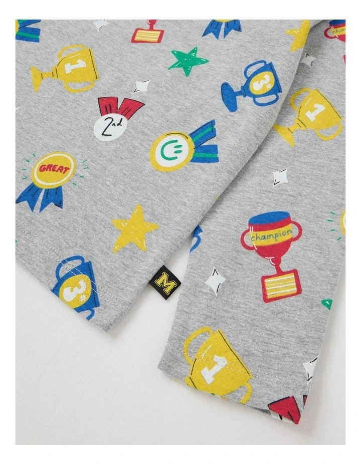 Long Sleeve All Over Print Medals in Grey Marle image 4