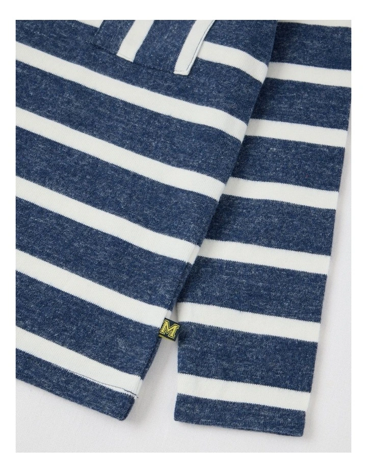 Long Sleeve Heavyweight Jersey Tee in Navy & White Stripe image 4