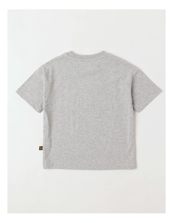 Short Sleeve Applique Tee in Driver Dino in Grey Marle image 3