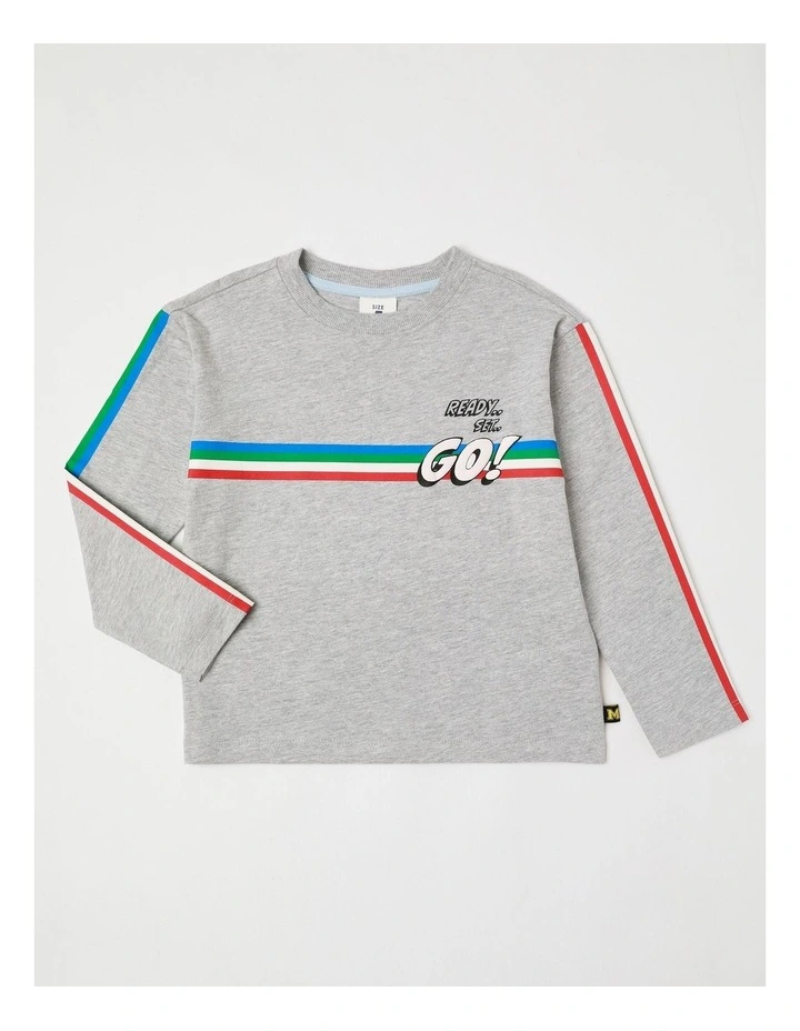 Essentials Long SleeveT-Shirt in Go Grey Marle image 1