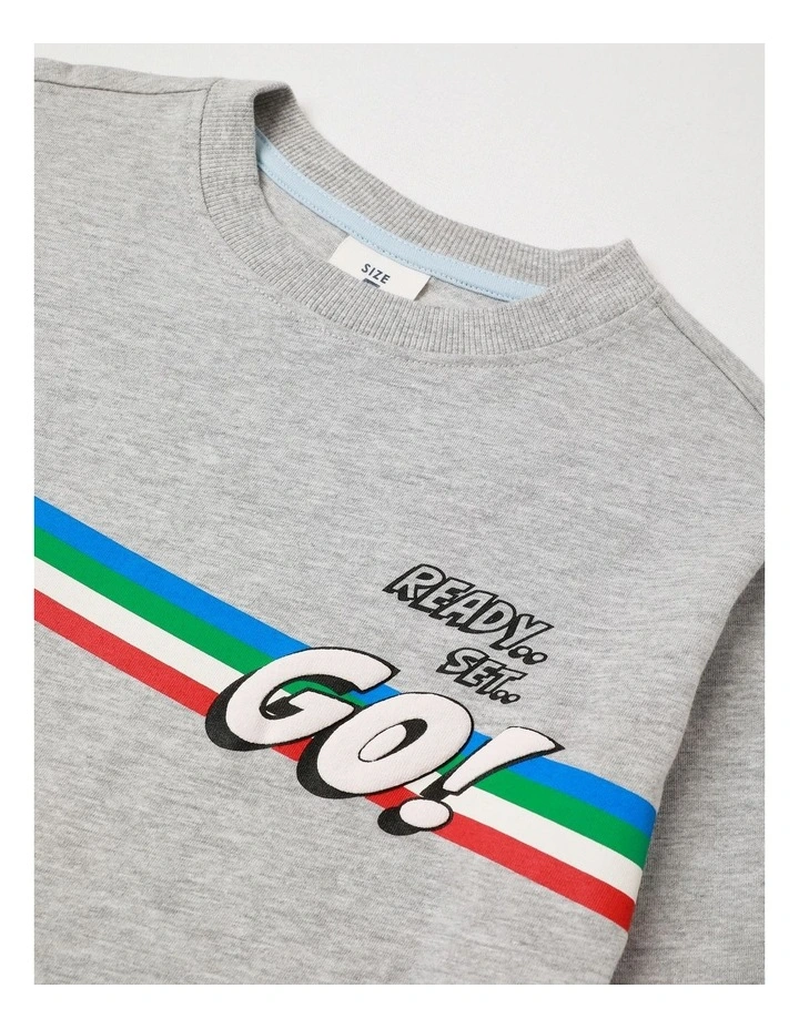 Essentials Long SleeveT-Shirt in Go Grey Marle image 2