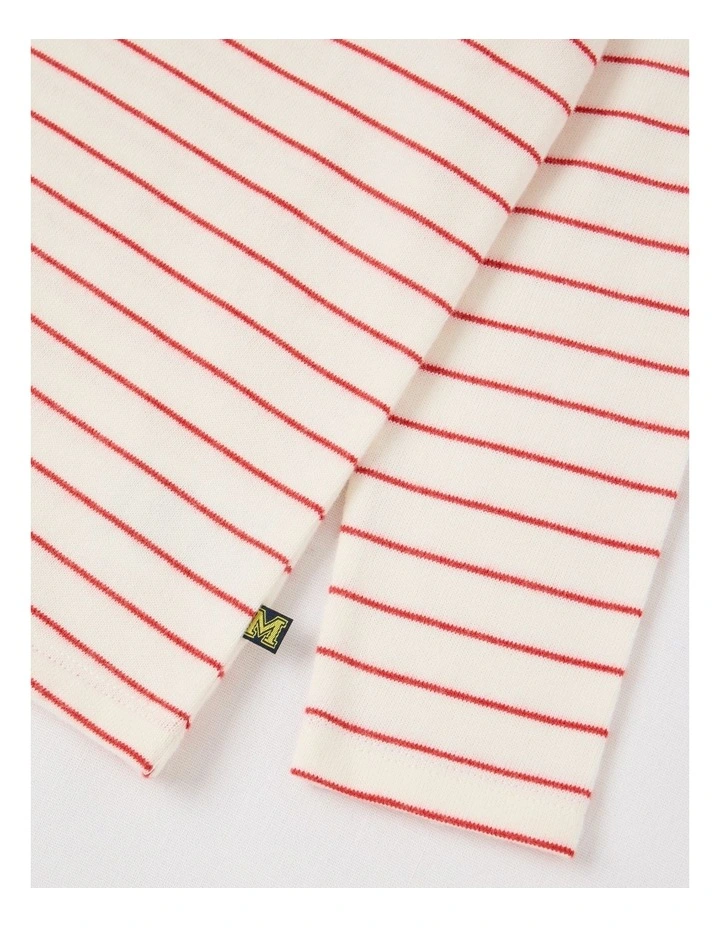 Long Sleeve Heavyweight Jersey Tee in Red & White Stripe image 4