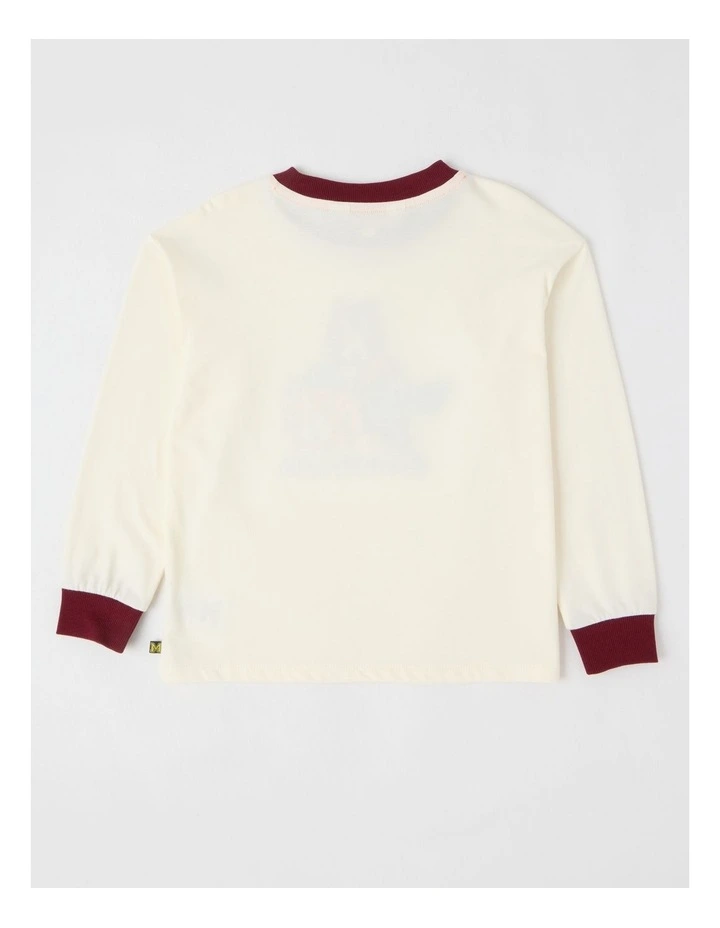 Long Sleeve Badge Tee in Outdoor Club Cream image 3