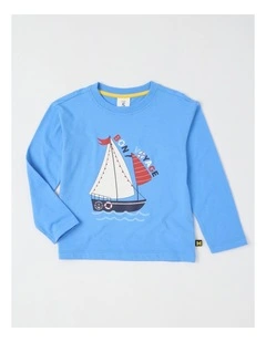 Essentials Long Sleeve T-Shirt in Sailboat Blue