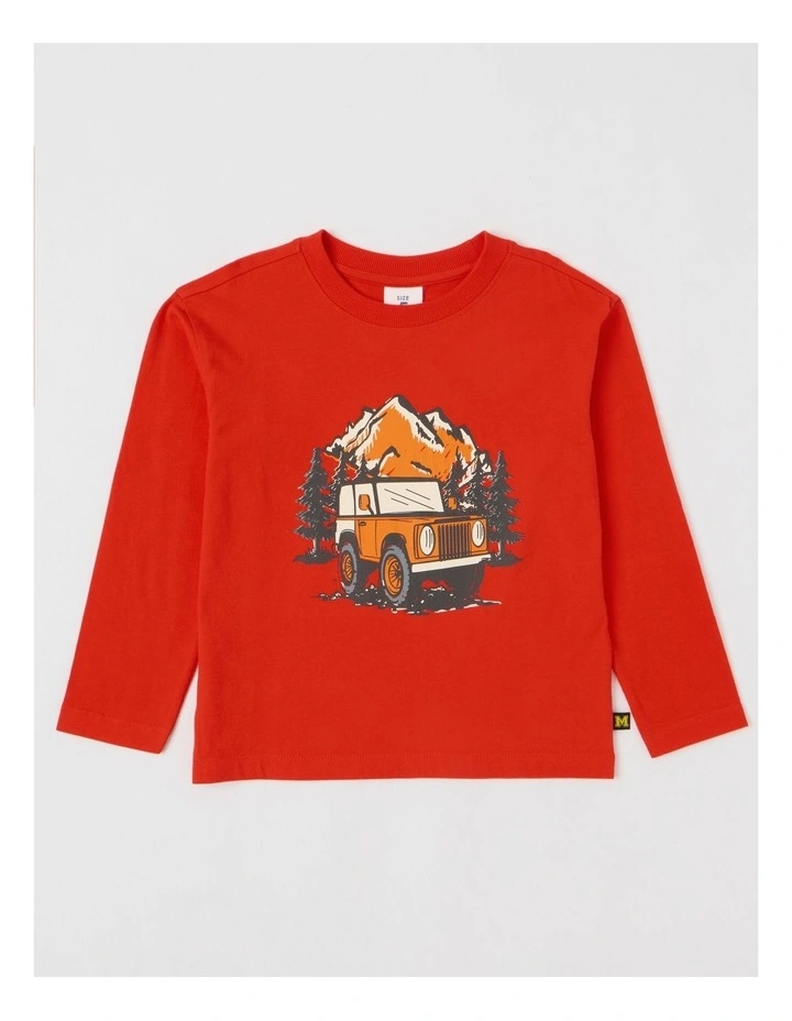 Essentials Long Sleeve T-Shirt in Car Burgundy image 1